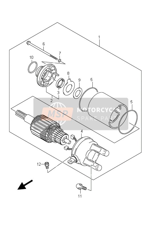 Suzuki AN400(A)(ZA) BURGMAN 2011 Starting Motor for a 2011 Suzuki AN400(A)(ZA) BURGMAN